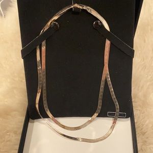 NEW 925 Sterling Silver Flat Herringbone Snake  Necklace